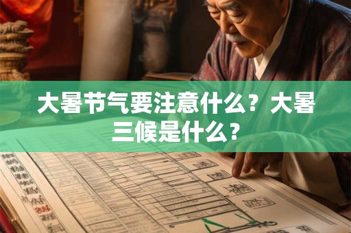 大暑节气要注意什么？大暑三候是什么？
