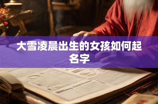 大雪凌晨出生的女孩如何起名字