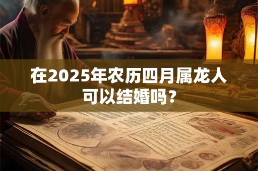 在2025年农历四月属龙人可以结婚吗？