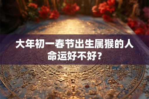大年初一春节出生属猴的人命运好不好？