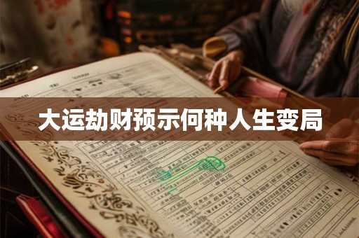 大运劫财预示何种人生变局