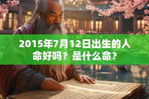 2015年7月12日出生的人命好吗?是什么命? 2015年7月12日出生的人命好吗?是什么命?