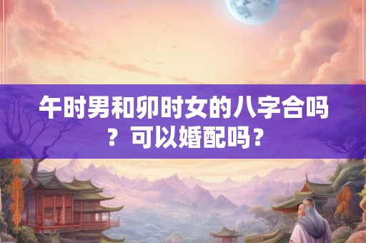 午时男和卯时女的八字合吗？可以婚配吗？