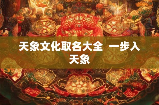 天象文化取名大全  一步入天象