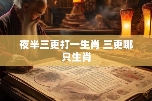 夜半三更打一生肖 三更哪只生肖