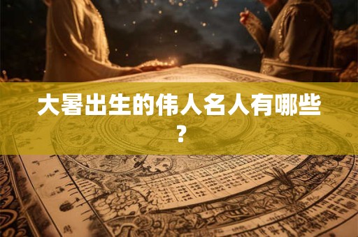 大暑出生的伟人名人有哪些？