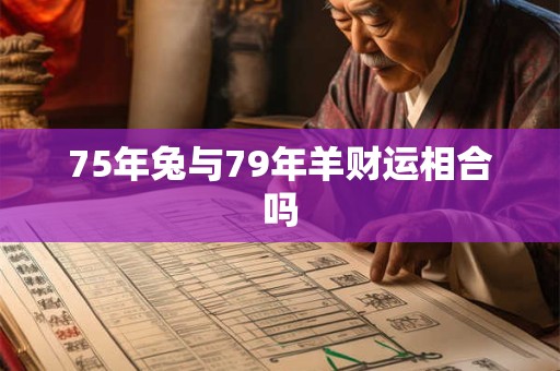 75年兔与79年羊财运相合吗