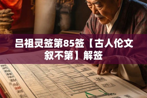 吕祖灵签第85签【古人伦文叙不第】解签