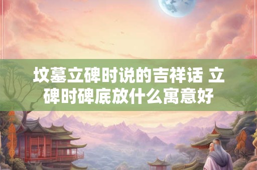 坟墓立碑时说的吉祥话 立碑时碑底放什么寓意好