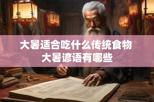 大暑适合吃什么传统食物 大暑谚语有哪些