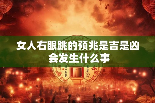 女人右眼跳的预兆是吉是凶 会发生什么事
