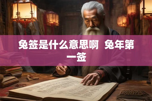 兔签是什么意思啊  兔年第一签