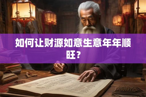 如何让财源如意生意年年顺旺？