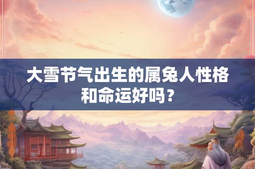 大雪节气出生的属兔人性格和命运好吗？