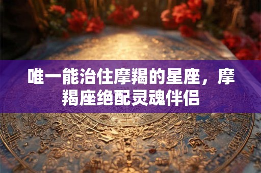 唯一能治住摩羯的星座，摩羯座绝配灵魂伴侣