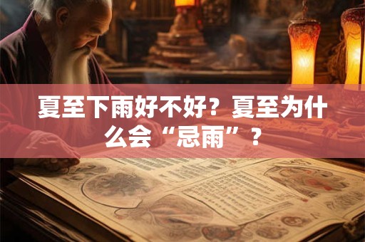 夏至下雨好不好？夏至为什么会“忌雨”？