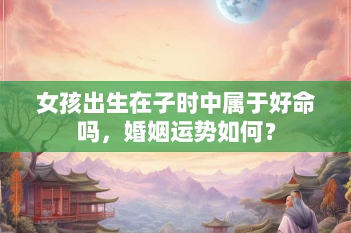 女孩出生在子时中属于好命吗，婚姻运势如何？