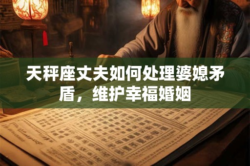 天秤座丈夫如何处理婆媳矛盾，维护幸福婚姻