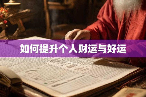 如何提升个人财运与好运