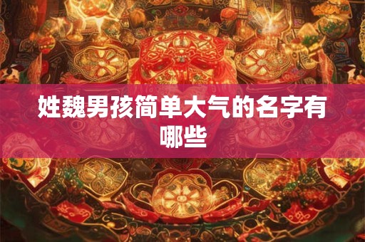 姓魏男孩简单大气的名字有哪些