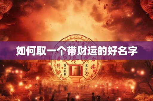 如何取一个带财运的好名字