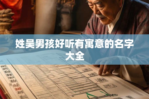 姓吴男孩好听有寓意的名字大全