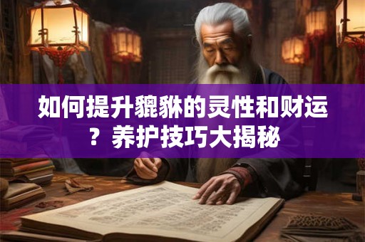 如何提升貔貅的灵性和财运？养护技巧大揭秘