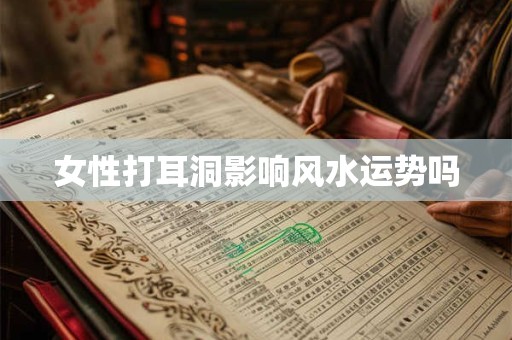 女性打耳洞影响风水运势吗