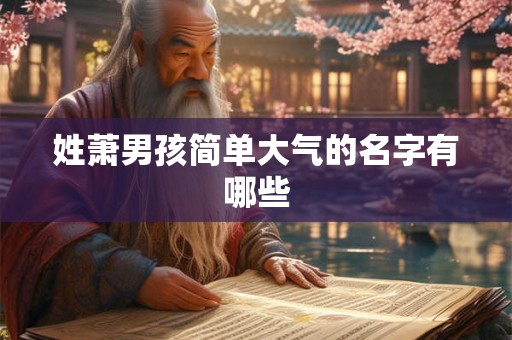 姓萧男孩简单大气的名字有哪些
