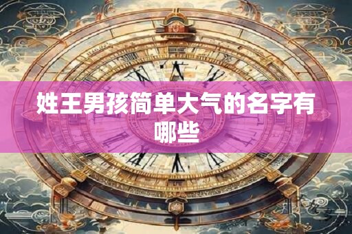 姓王男孩简单大气的名字有哪些
