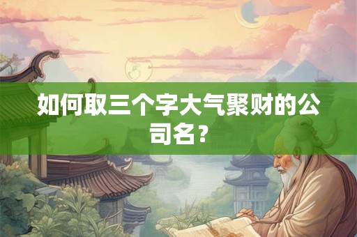如何取三个字大气聚财的公司名？