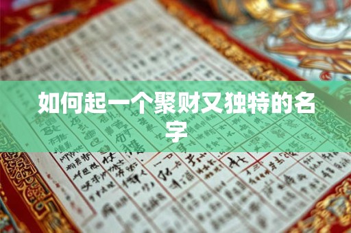 如何起一个聚财又独特的名字