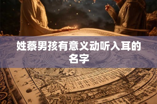 姓蔡男孩有意义动听入耳的名字
