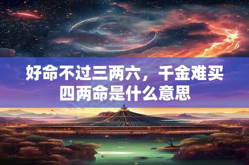 好命不过三两六，千金难买四两命是什么意思