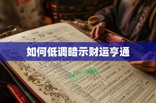 如何低调暗示财运亨通