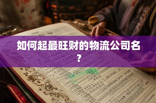 如何起最旺财的物流公司名? 如何起最旺财的物流公司名?
