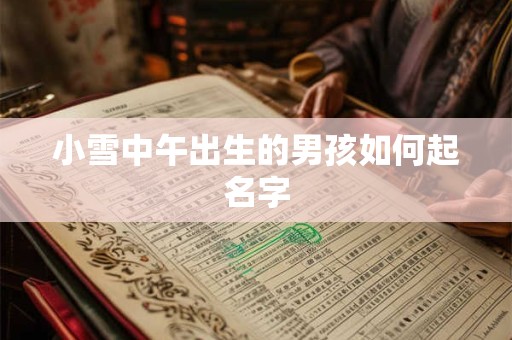 小雪中午出生的男孩如何起名字
