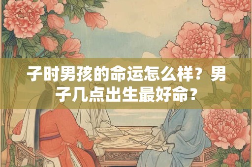 子时男孩的命运怎么样？男子几点出生最好命？