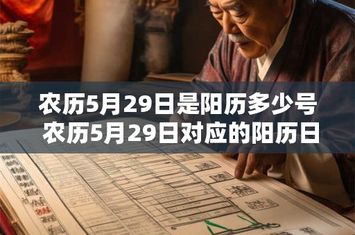 农历5月29日是阳历多少号 农历5月29日对应的阳历日期是