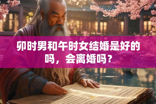 卯时男和午时女结婚是好的吗，会离婚吗？