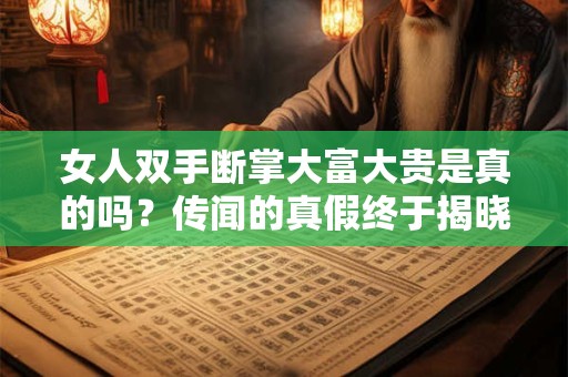 女人双手断掌大富大贵是真的吗？传闻的真假终于揭晓！