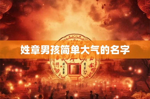 姓章男孩简单大气的名字