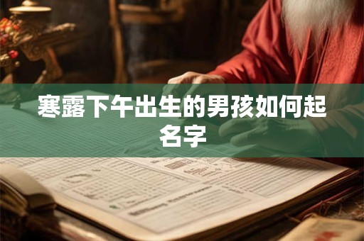 寒露下午出生的男孩如何起名字