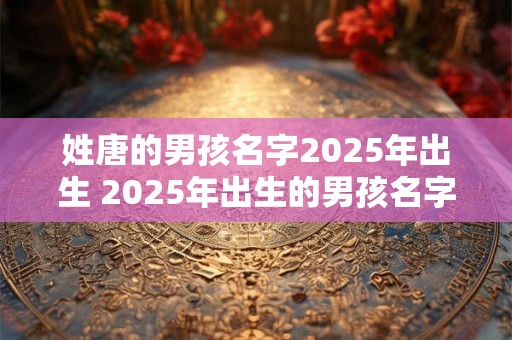 姓唐的男孩名字2025年出生 2025年出生的男孩名字姓唐