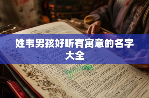 姓韦男孩好听有寓意的名字大全