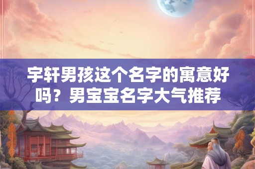 宇轩男孩这个名字的寓意好吗？男宝宝名字大气推荐