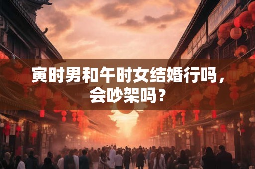 寅时男和午时女结婚行吗,会吵架吗? 寅时男和午时女结婚行吗,会吵架吗?