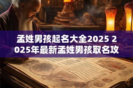 孟姓男孩起名大全2025 2025年最新孟姓男孩取名攻略