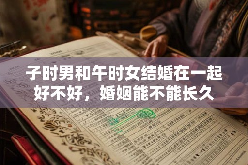 子时男和午时女结婚在一起好不好，婚姻能不能长久