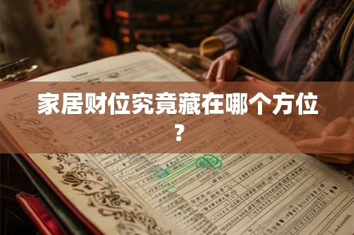 家居财位究竟藏在哪个方位？